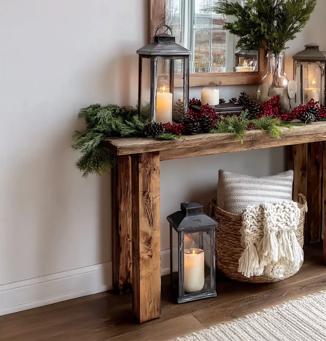 Solid Wood Console Table Handmade Natural Finish Entry Hall - Image 3