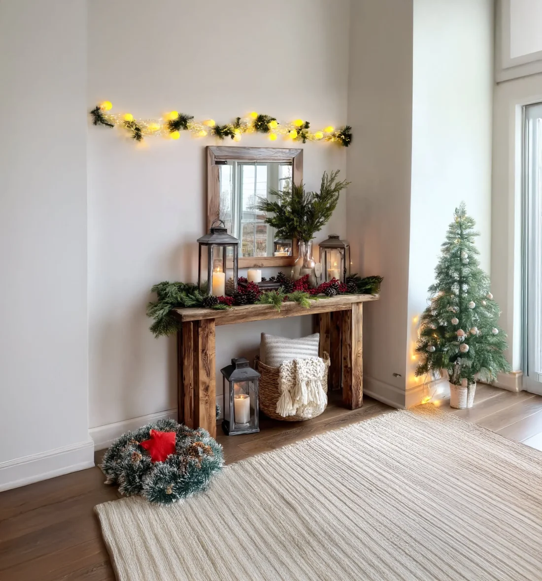 Solid Wood Console Table Handmade Natural Finish Entry Hall - Image 4