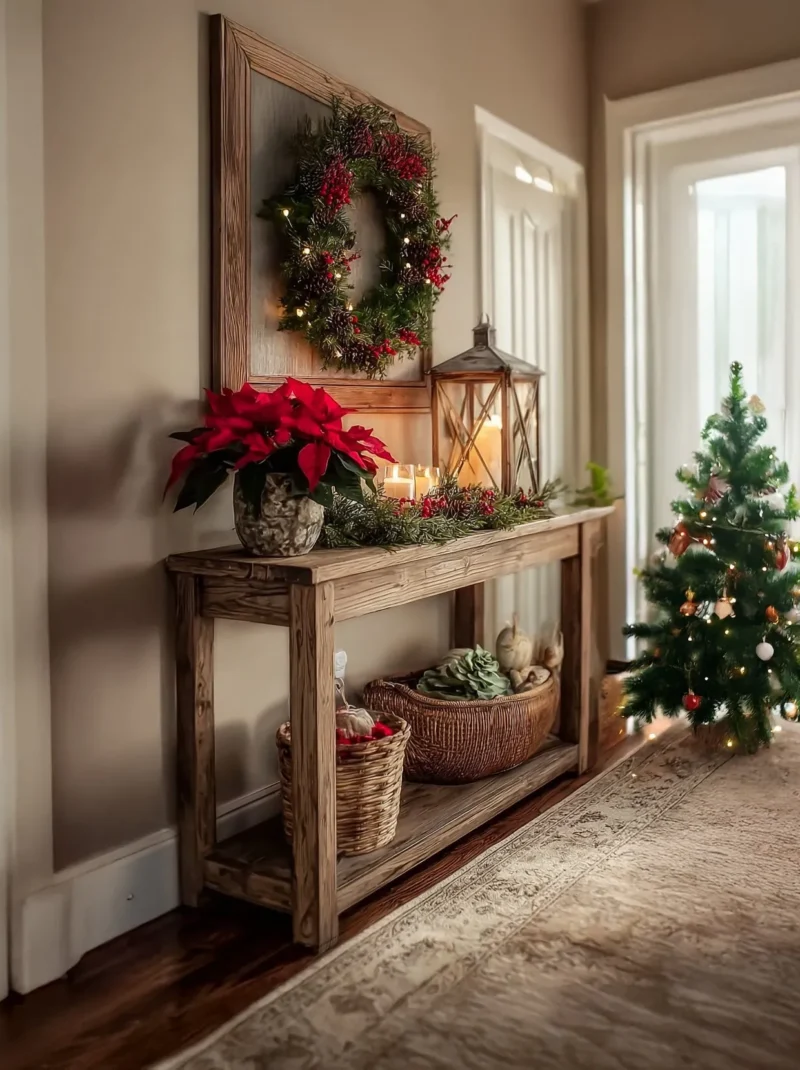 Console Table Solid Wood Slim for Entryway and Narrow Hallway