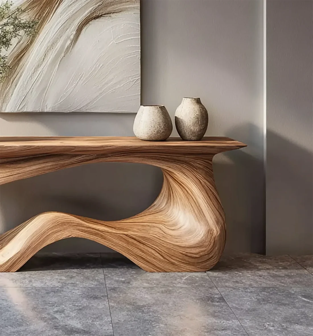 Live Edge Console Table Solid Wood Handmade for Hallway Entryway and Sofa - Image 4