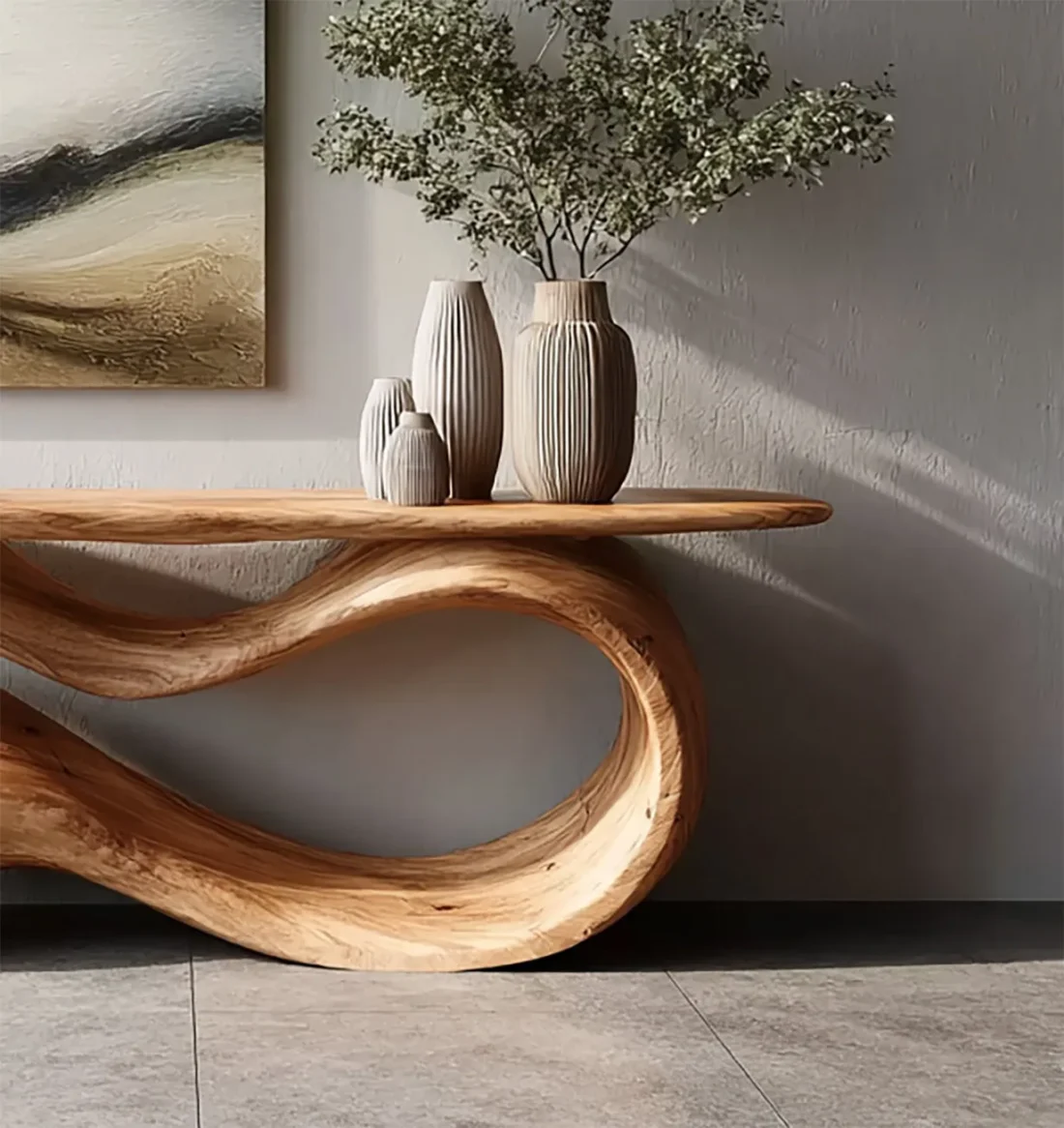 Live Edge Solid Wood Console Table Handmade for Hallway Entryway and Sofa - Image 2
