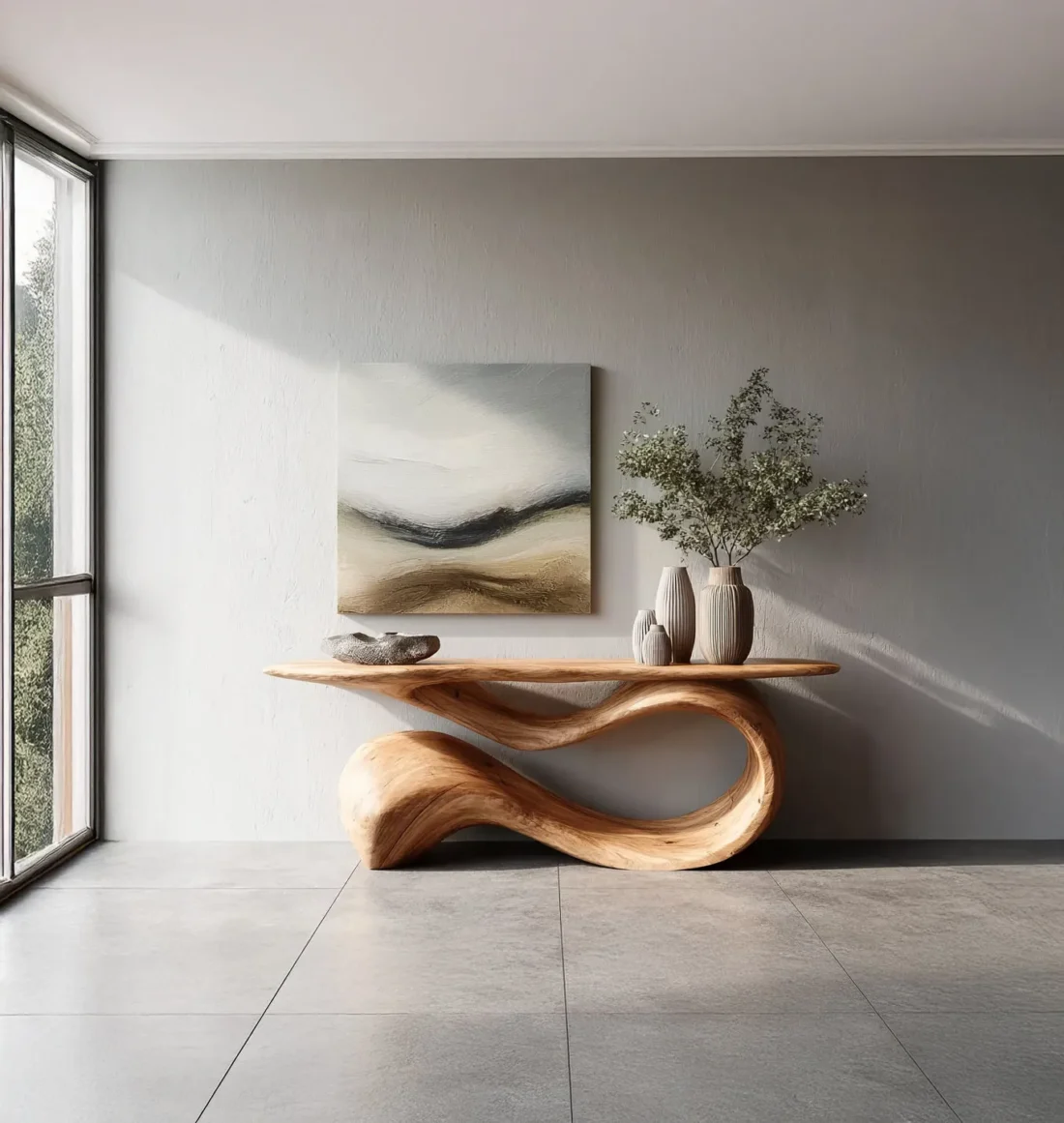 Live Edge Solid Wood Console Table Handmade for Hallway Entryway and Sofa - Image 3