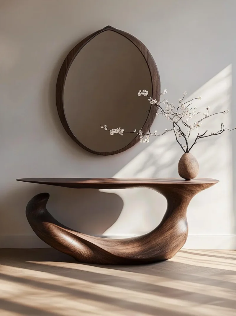 Slim Solid Wood Farmhouse Entry Console Table