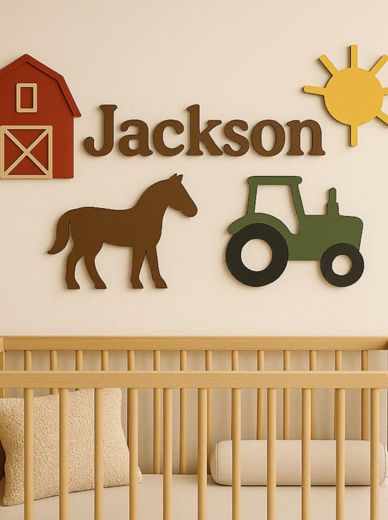 Basketball Nursery Name Sign Above Crib, Personalized Wooden Baby Name Plaque, 3D Boy Nursery Wall Decor.