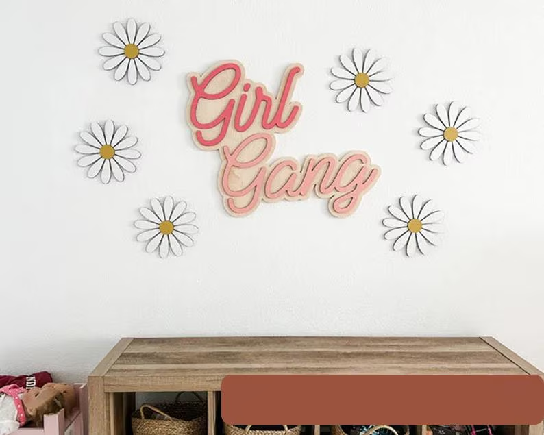 Babe Cave Nursery Sign – Girls Room Wall Decor, Baby Girl Nursery Decor Sign, Modern Cute Kids Room Sign.