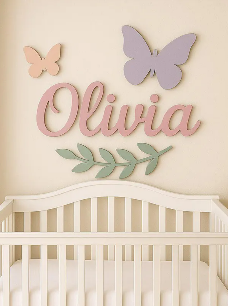 Wooden Rainbow Cloud Nursery Name Sign, Custom Baby Name Wall Decor, 3D Nursery Decor Baby Shower Gift.