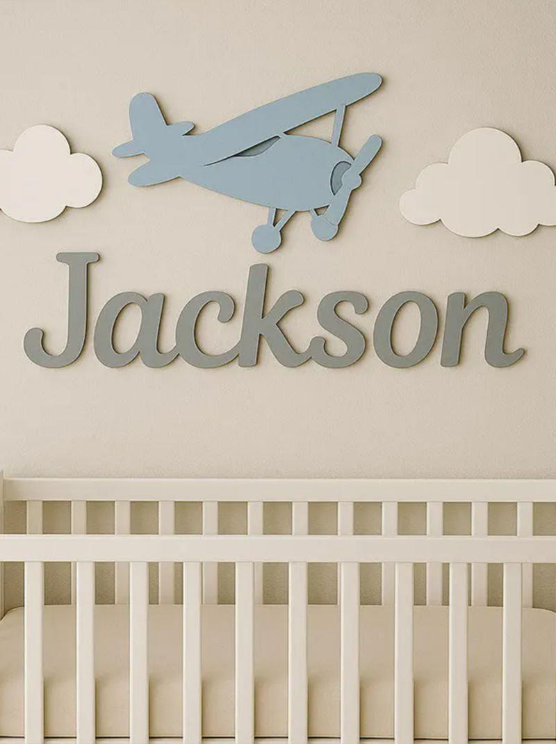 Personalized Train Baby Name Sign, Custom 3D Wooden Nursery Wall Art, Cute Baby Room Decor Gift.
