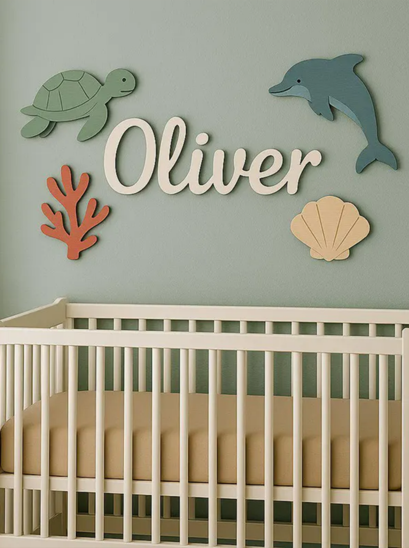Custom Zoo Animal Nursery Name Sign, 3D Wooden Baby Name Wall Art, Personalized Nursery Decor for Kids Room