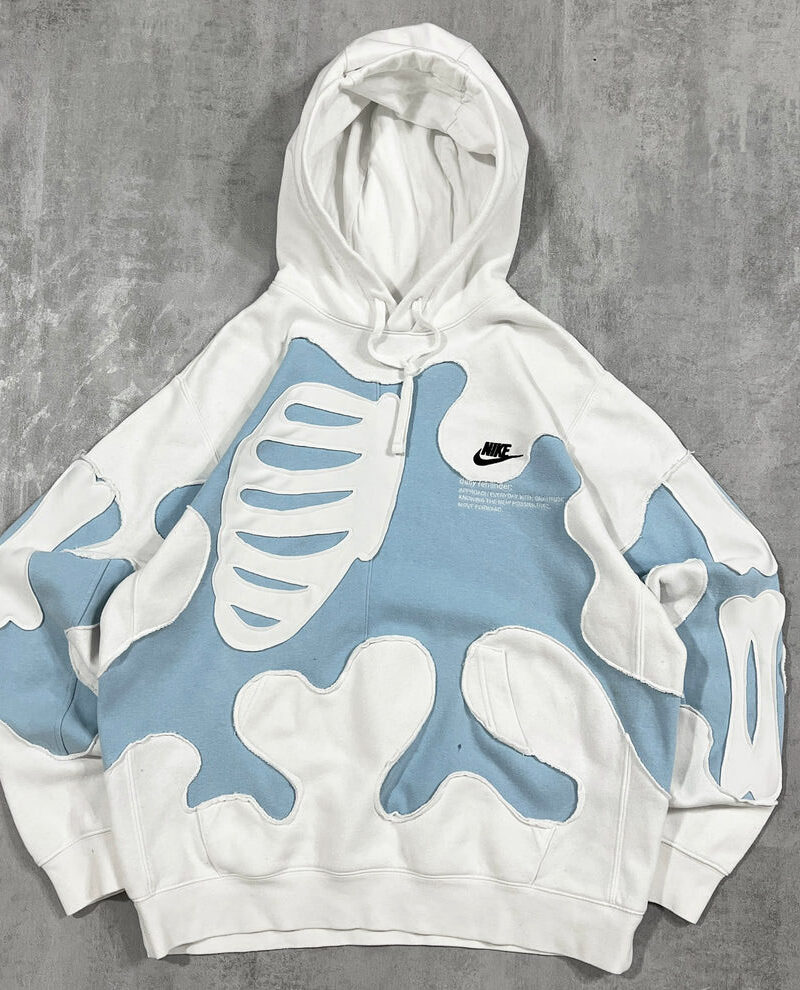 Bones Hoodie Unique Patchwork Ribcage And Heart Hoodie Sweatshirt